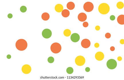 Many Stylish, Modern Classy and Good Looking Green, Yellow and Red Bubbles of Different Size on White Background