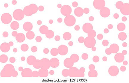 Many Stylish, Modern Classy and Good Looking Light Pink Bubbles of Different Size on White Background