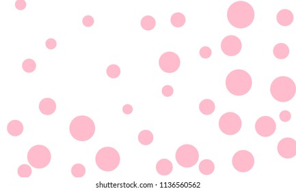 Many Stylish, Modern Classy and Good Looking Light Pink Bubbles of Different Size on White Background