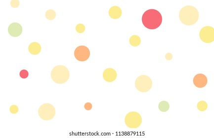 Many Stylish, Modern Classy and Good Looking Pink, Orange and Green Bubbles of Different Size on White Background