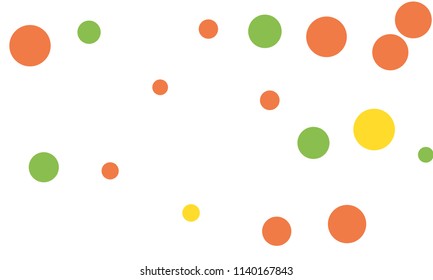 Many Stylish, Modern Classy and Good Looking Green, Yellow and Red Bubbles of Different Size on White Background