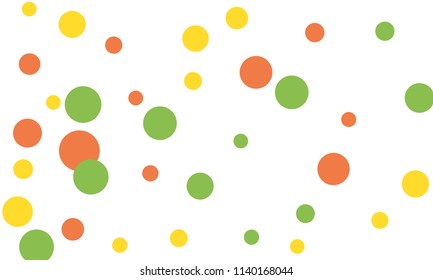 Many Stylish, Modern Classy and Good Looking Green, Yellow and Red Bubbles of Different Size on White Background