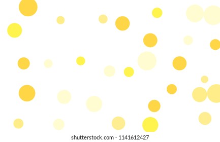 Many Stylish, Modern Classy and Good Looking Yellow Bubbles of Different Size on White Background