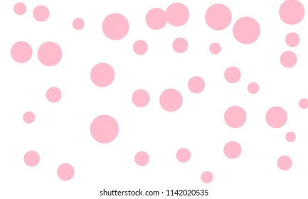 Many Stylish, Modern Classy and Good Looking Light Pink Bubbles of Different Size on White Background