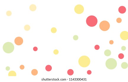 Many Stylish, Modern Classy and Good Looking Pink, Orange and Green Bubbles of Different Size on White Background