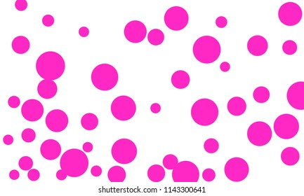 Many Stylish, Modern Classy and Good Looking Pink Bubbles of Different Size on White Background