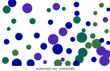 Many Stylish, Modern Classy and Good Looking Blue, Violet and Green Bubbles of Different Size on White Background