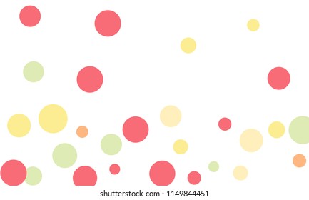 Many Stylish, Modern Classy and Good Looking Pink, Orange and Green Bubbles of Different Size on White Background