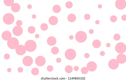 Many Stylish, Modern Classy and Good Looking Light Pink Bubbles of Different Size on White Background