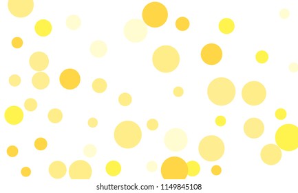 Many Stylish, Modern Classy and Good Looking Yellow Bubbles of Different Size on White Background