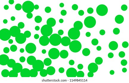 Many Stylish, Modern Classy and Good Looking Green Bubbles of Different Size on White Background