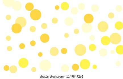 Many Stylish, Modern Classy and Good Looking Yellow Bubbles of Different Size on White Background