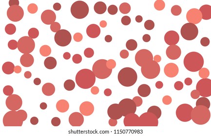 Many Stylish, Modern Classy and Good Looking Pink and Wine Red Bubbles of Different Size on White Background