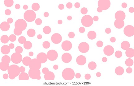 Many Stylish, Modern Classy and Good Looking Light Pink Bubbles of Different Size on White Background