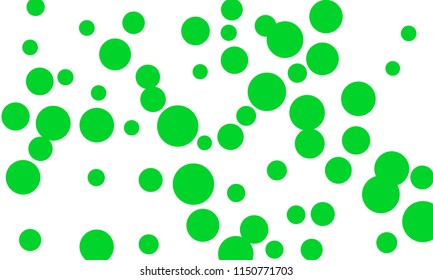 Many Stylish, Modern Classy and Good Looking Green Bubbles of Different Size on White Background