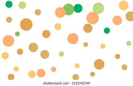 Many Stylish, Modern Classy and Good Looking Green, Brown, Pink and Orange Bubbles of Different Size on White Background