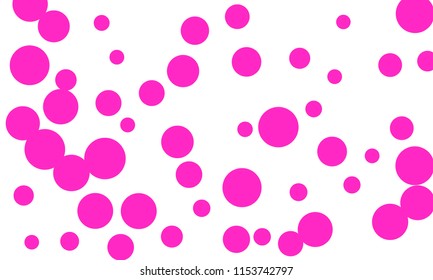 Many Stylish, Modern Classy and Good Looking Pink Bubbles of Different Size on White Background