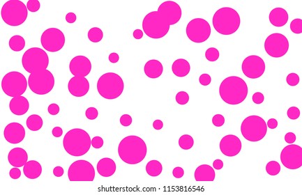 Many Stylish, Modern Classy and Good Looking Pink Bubbles of Different Size on White Background
