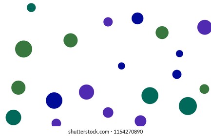 Many Stylish, Modern Classy and Good Looking Blue, Violet and Green Bubbles of Different Size on White Background