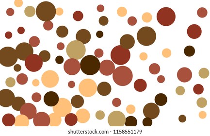 Many Stylish, Modern Classy and Good Looking Orange, Wine Red, Dark Green and Grey Bubbles of Different Size on White Background