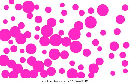 Many Stylish, Modern Classy and Good Looking Pink Bubbles of Different Size on White Background