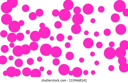 Many Stylish, Modern Classy and Good Looking Pink Bubbles of Different Size on White Background