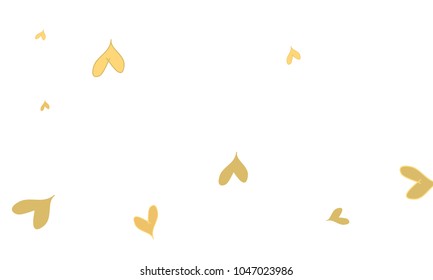 Many Stylish, Modern and Good Looking Brown and Yellow Hearts on White Background