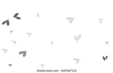 Many Stylish, Modern and Good Looking Grey Hearts on White Background