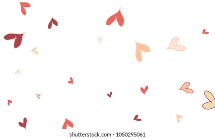Many Stylish, Modern and Good Looking Pink and Red Hearts on White Background