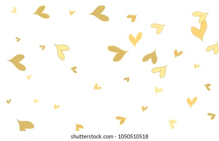 Many Stylish, Modern and Good Looking Brown and Yellow Hearts on White Background