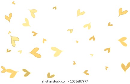 Many Stylish, Modern and Good Looking Brown and Yellow Hearts on White Background