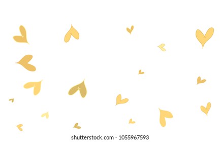 Many Stylish, Modern and Good Looking Brown and Yellow Hearts on White Background