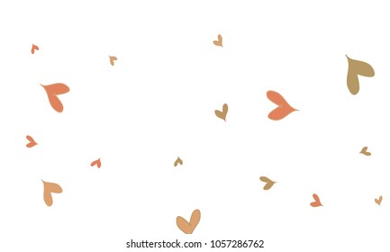 Many Stylish, Modern and Good Looking Brown and Red Hearts on White Background