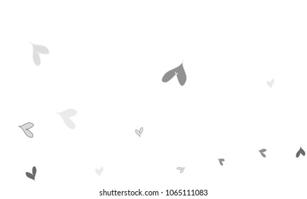 Many Stylish, Modern and Good Looking Grey Hearts on White Background