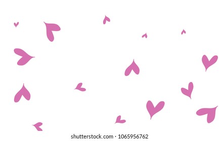 Many Stylish, Modern and Good Looking Violet Hearts on White Background