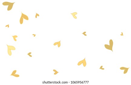 Many Stylish, Modern and Good Looking Brown and Yellow Hearts on White Background