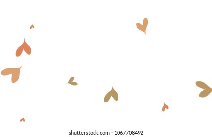 Many Stylish, Modern and Good Looking Brown and Red Hearts on White Background