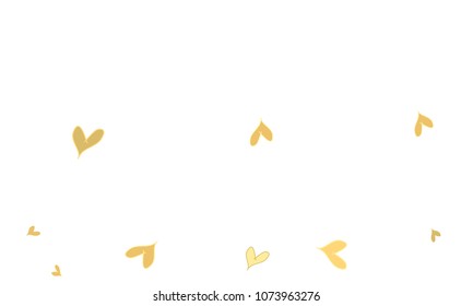 Many Stylish, Modern and Good Looking Brown and Yellow Hearts on White Background