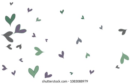 Many Stylish, Modern and Good Looking Dark Green and Blue Hearts on White Background