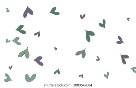 Many Stylish, Modern and Good Looking Dark Green and Blue Hearts on White Background