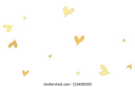 Many Stylish, Modern and Good Looking Brown and Yellow Hearts on White Background