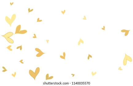 Many Stylish, Modern and Good Looking Brown and Yellow Hearts on White Background