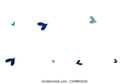 Many Stylish, Modern and Good Looking Blue Hearts on White Background