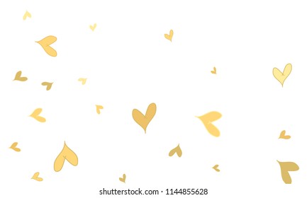 Many Stylish, Modern and Good Looking Brown and Yellow Hearts on White Background