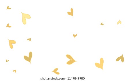 Many Stylish, Modern and Good Looking Brown and Yellow Hearts on White Background