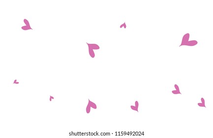 Many Stylish, Modern and Good Looking Violet Hearts on White Background