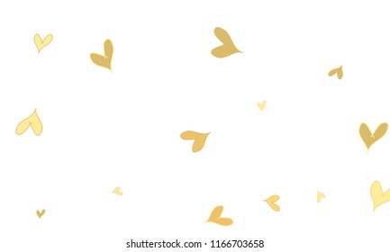Many Stylish, Modern and Good Looking Brown and Yellow Hearts on White Background