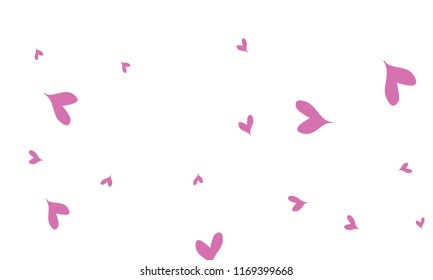 Many Stylish, Modern and Good Looking Violet Hearts on White Background