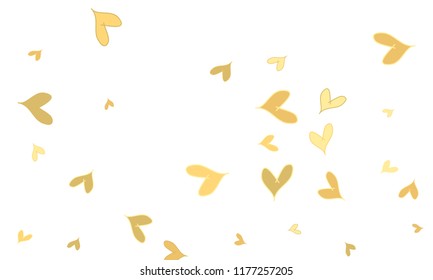 Many Stylish, Modern and Good Looking Brown and Yellow Hearts on White Background