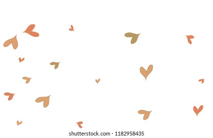 Many Stylish, Modern and Good Looking Brown and Red Hearts on White Background